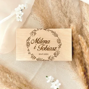 Pudełko na Pieniądze z Grawerem – 'Auralie' – Ślub